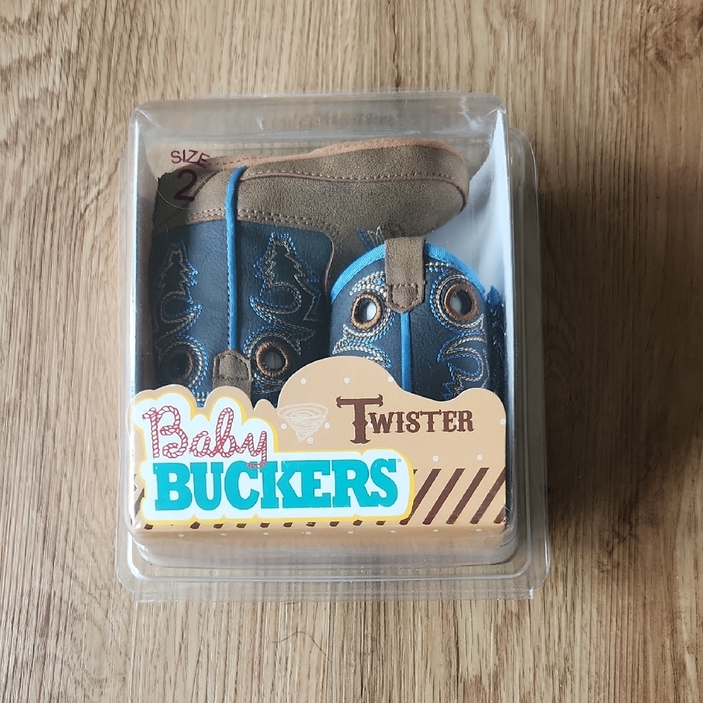 Twister Baby Buckers Blue and Brown Boots